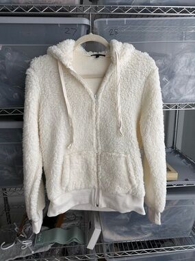 Staccato Cream Sherpa Zip-Up Hoodie Jacket